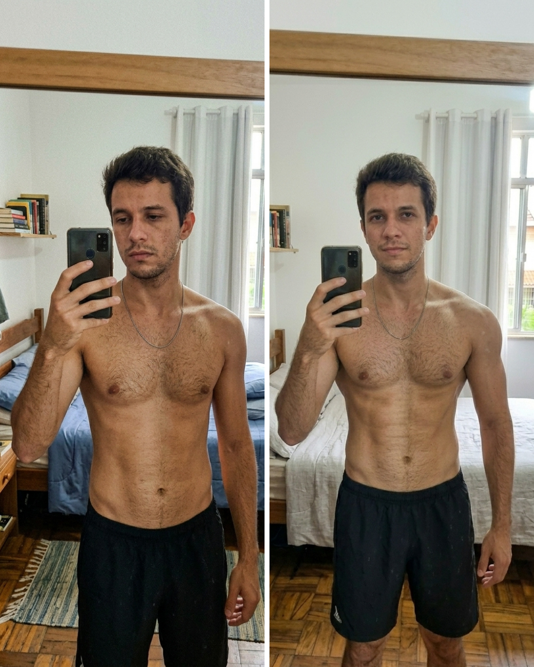 Cliente André L. mostrando sua evolução com OsteoMuscle
