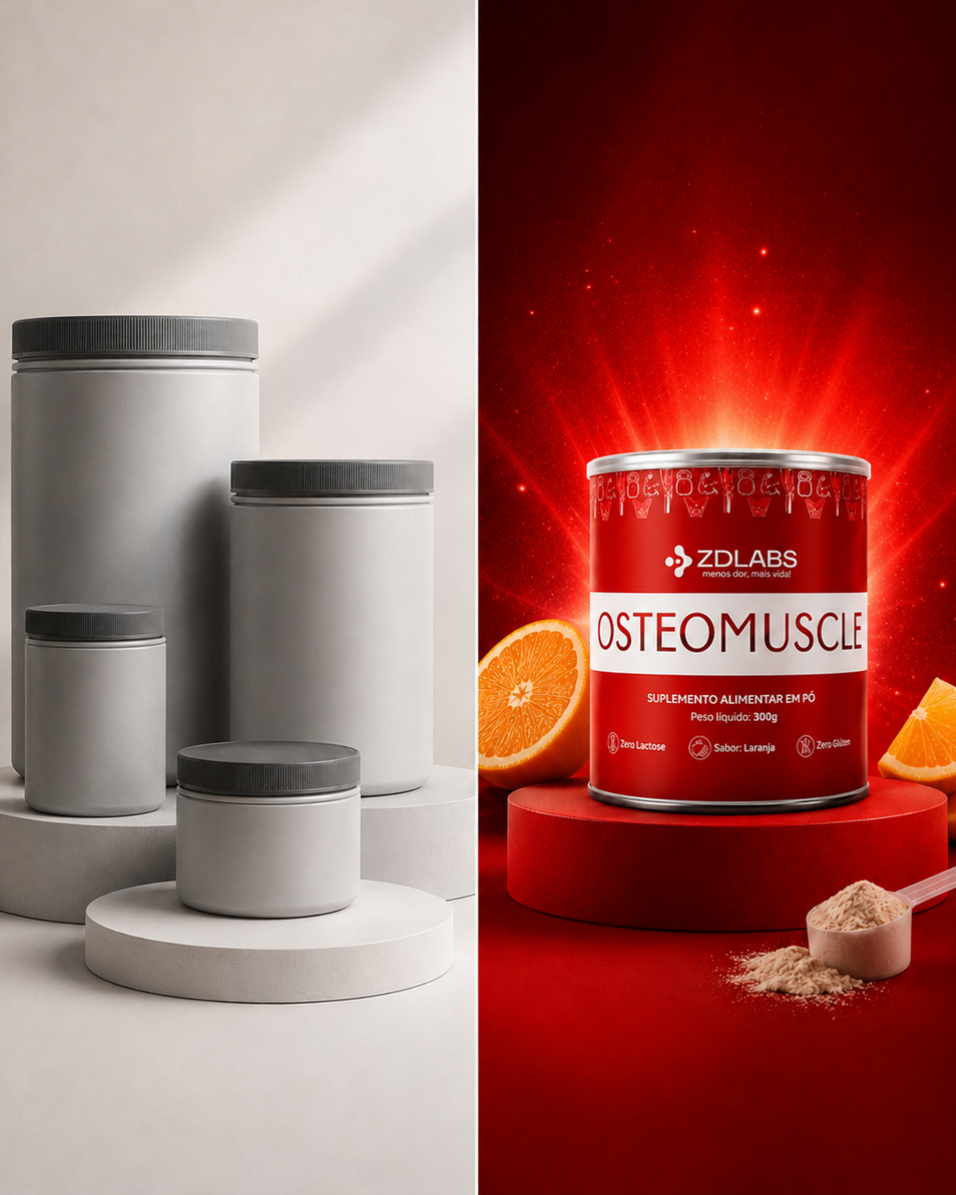 Comparação entre suplementos isolados e a fórmula integrada OsteoMuscle
