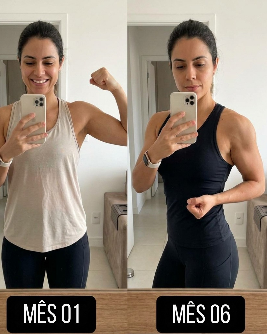 Cliente Ana C. mostrando sua evolução com OsteoMuscle